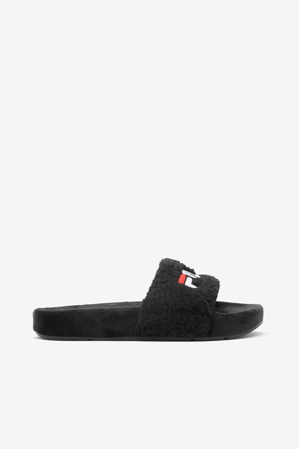 Fila Fuzzy Drifter Women's Sandals - Black/Red/White,NZ 742-56230